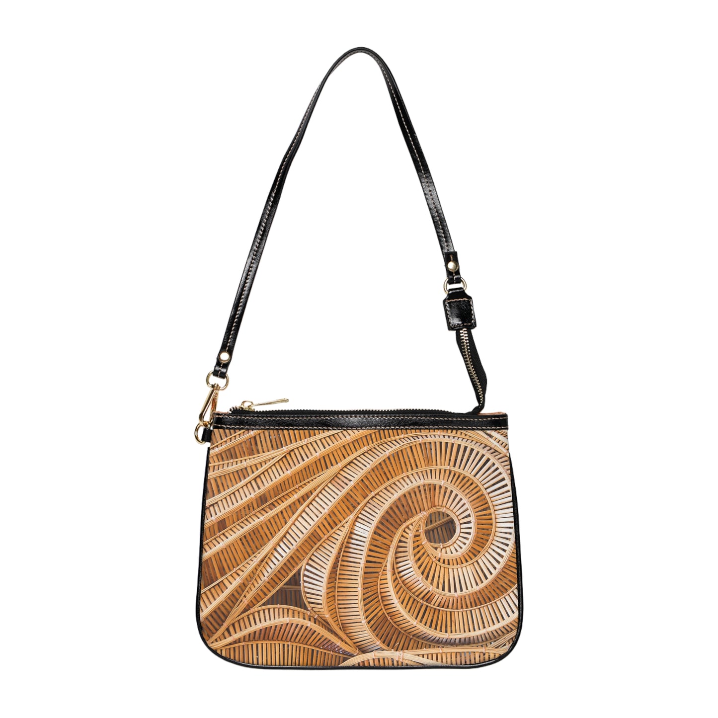 Tropical Small Shoulder Bag | Stylish Crossbody Purse / Natural Bamboo Spiral