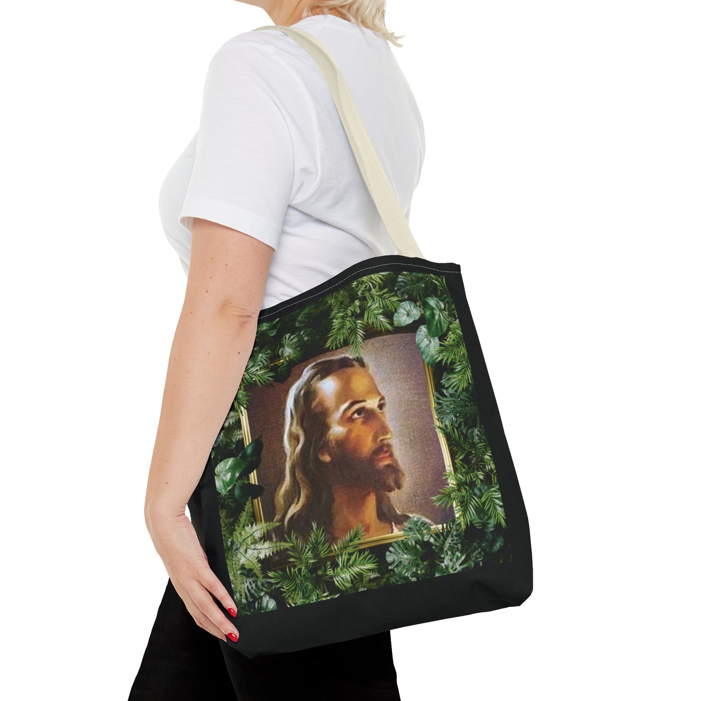 Religious Head of Christ Tropical Tote Bag - 3 Sizes