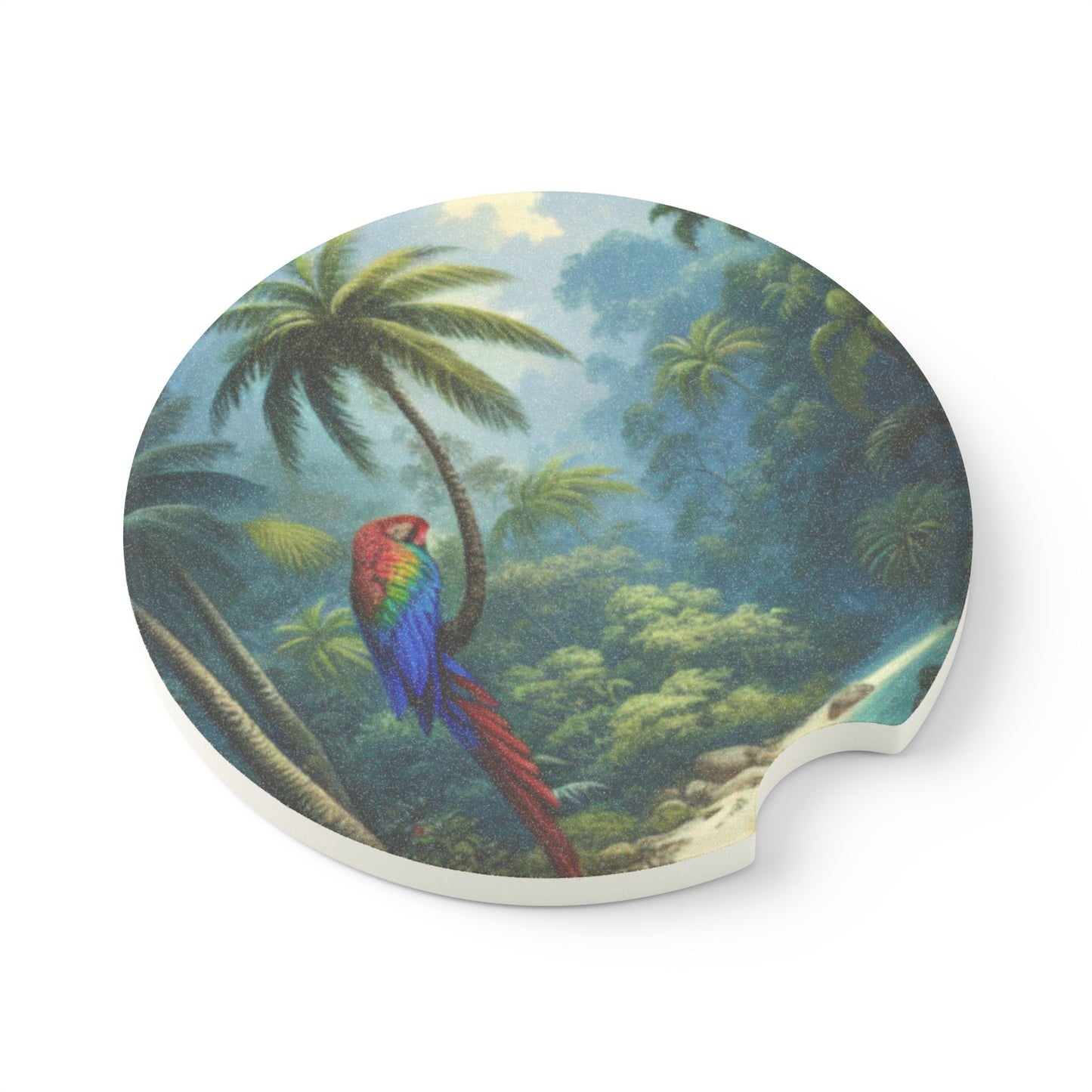 Soapstone Car Coaster - Sleeping Beauty Parrot