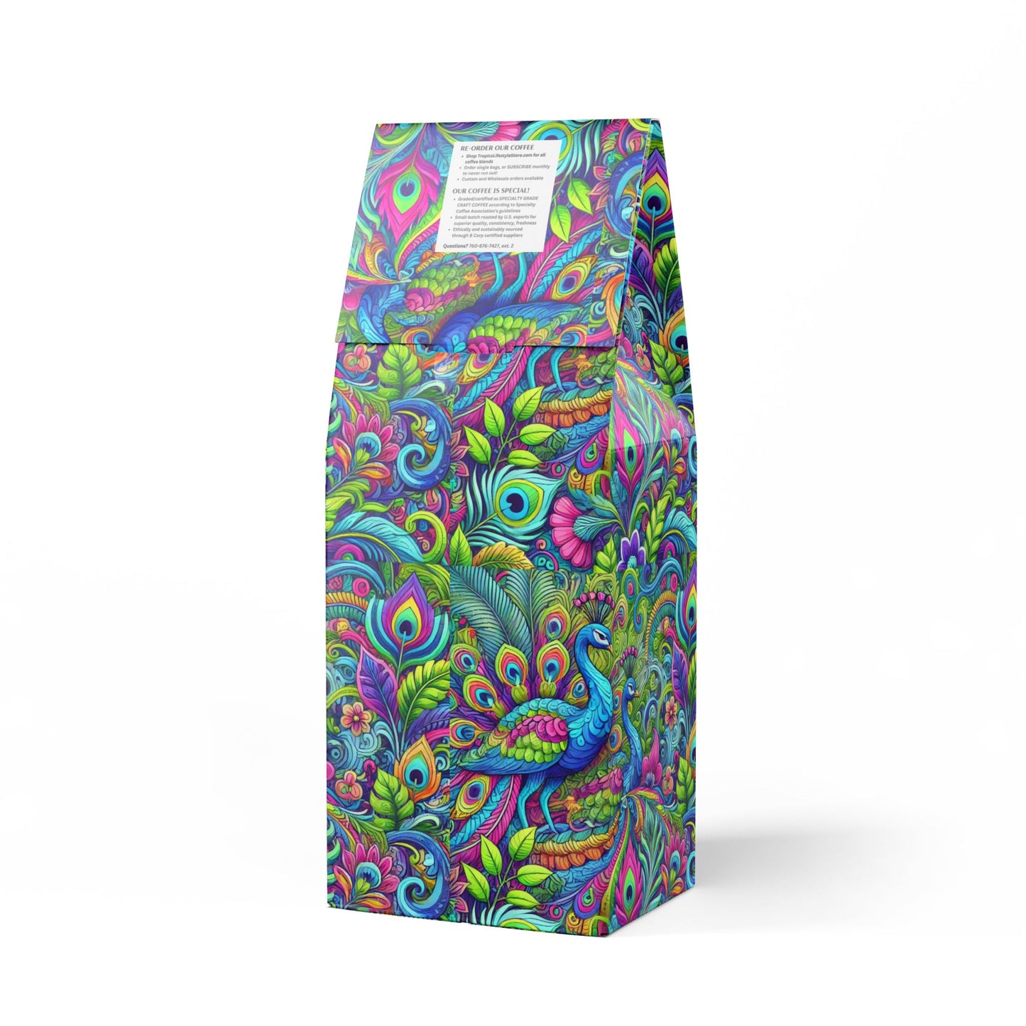 Beach Sunrise Blend™ (Light Roast) Specialty Grade Craft Coffee / Rainforest Peacocks Pop