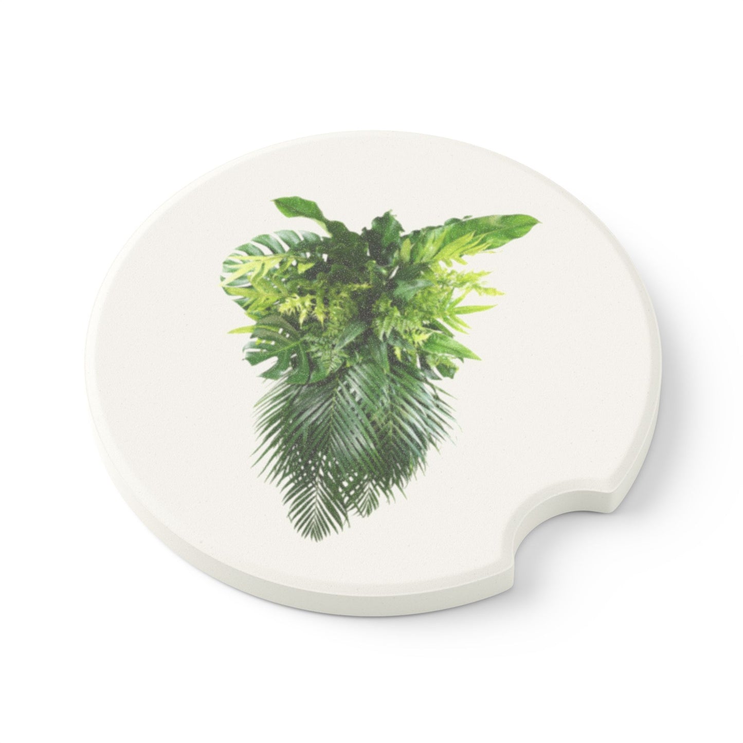 Soapstone Car Coaster - Palm Fronds Cascade