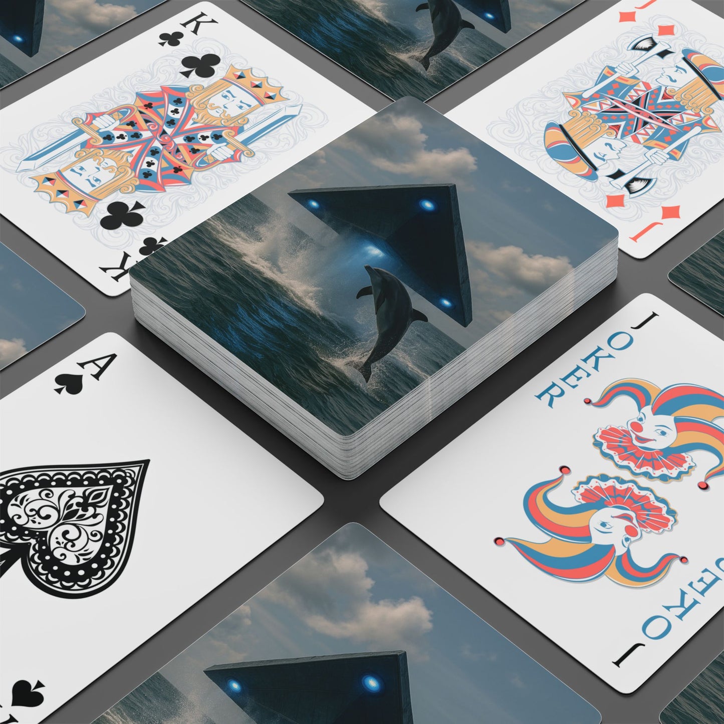 Poker Playing Cards - UFO and Dolphin
