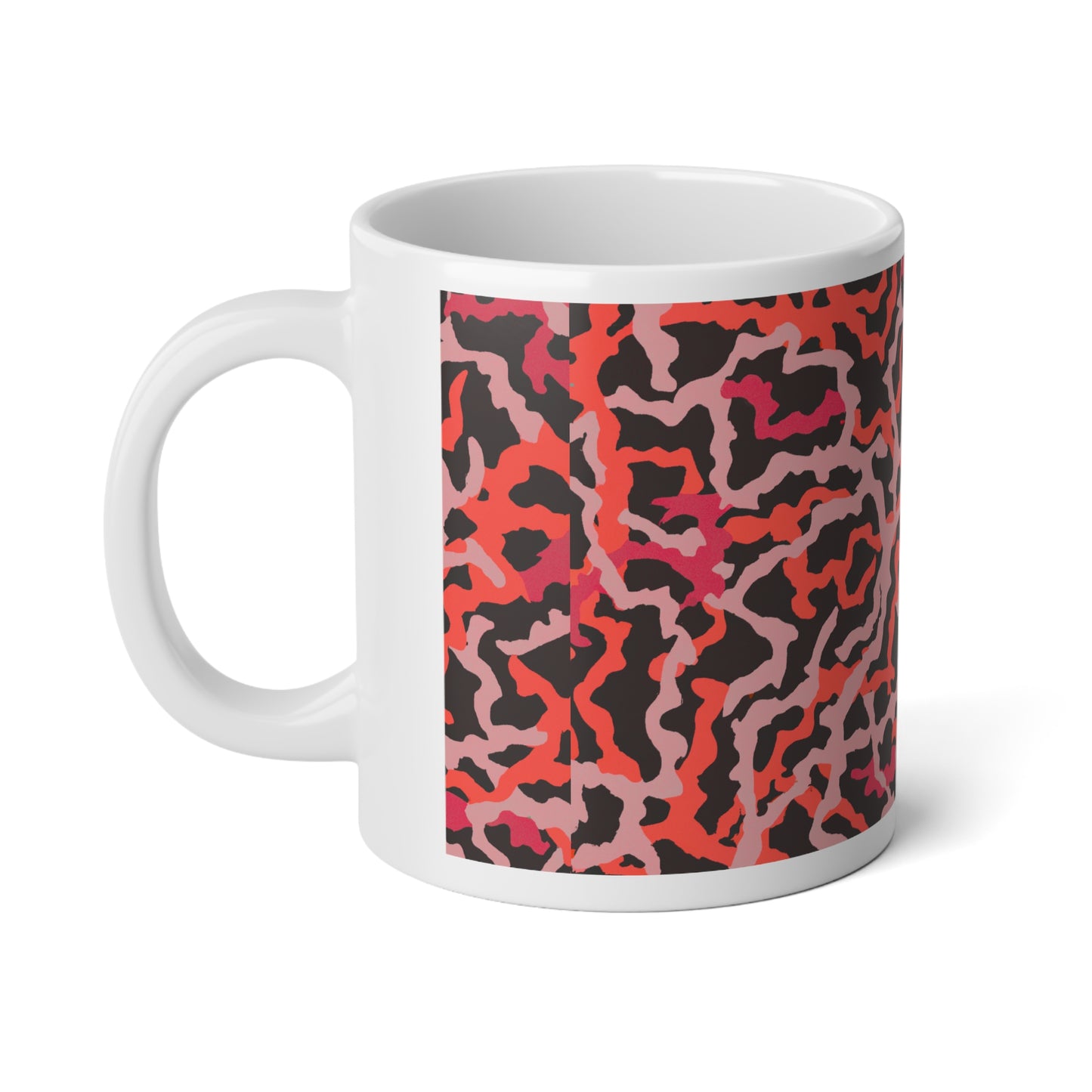 Jumbo Mug, 20oz, Coral Threads Red | Tropical Coffee Cup