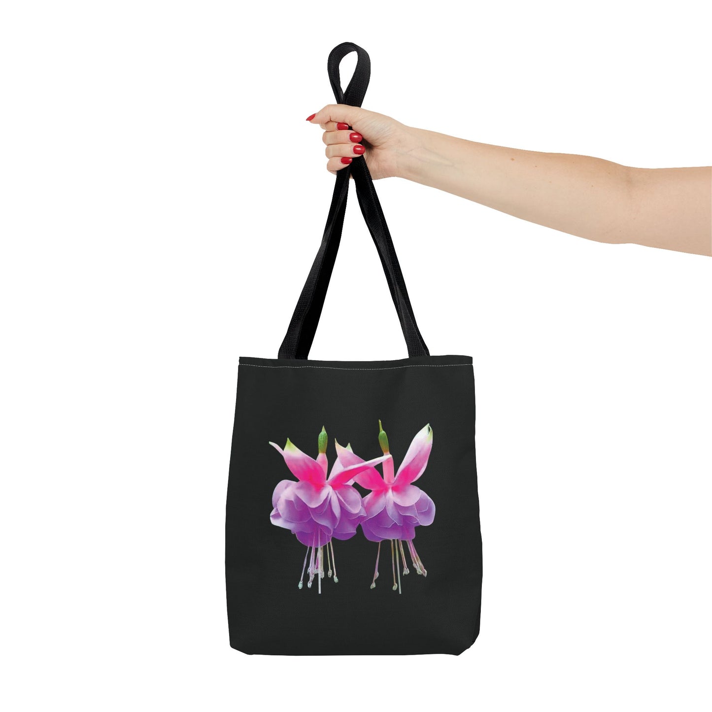 Tropical Real Two Fuchsias/Black Tote Bag - 3 Sizes