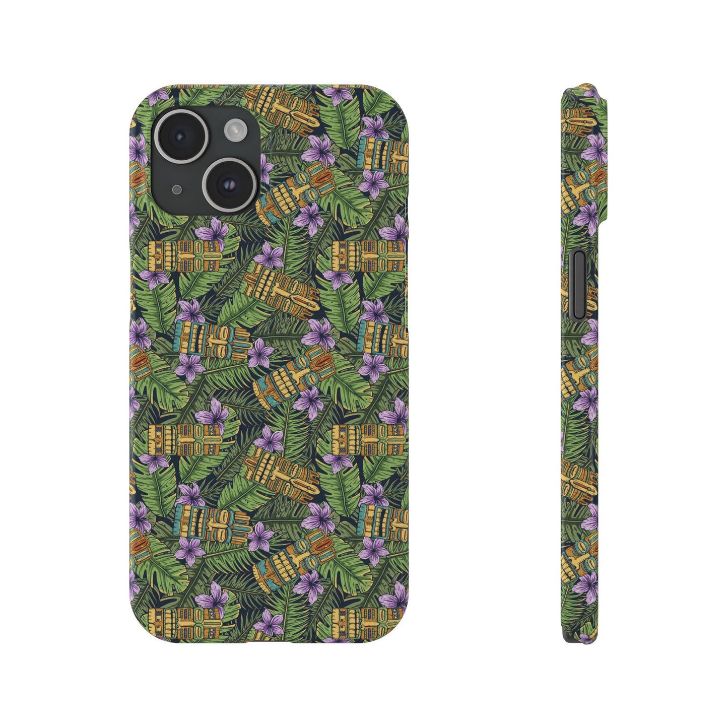 Slim Phone Cases - Tiki Purple Greenery