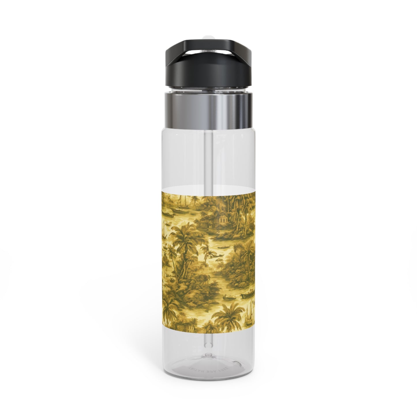 Tropical 20oz Tritan Sport Water Bottle -  Leakproof, Lightweight, BPA-Free / Tropical Toile, Gold