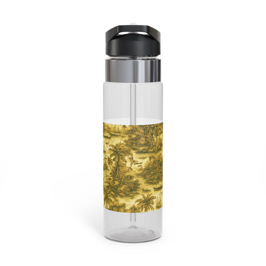 Tropical 20oz Tritan Sport Water Bottle -  Leakproof, Lightweight, BPA-Free / Tropical Toile, Gold