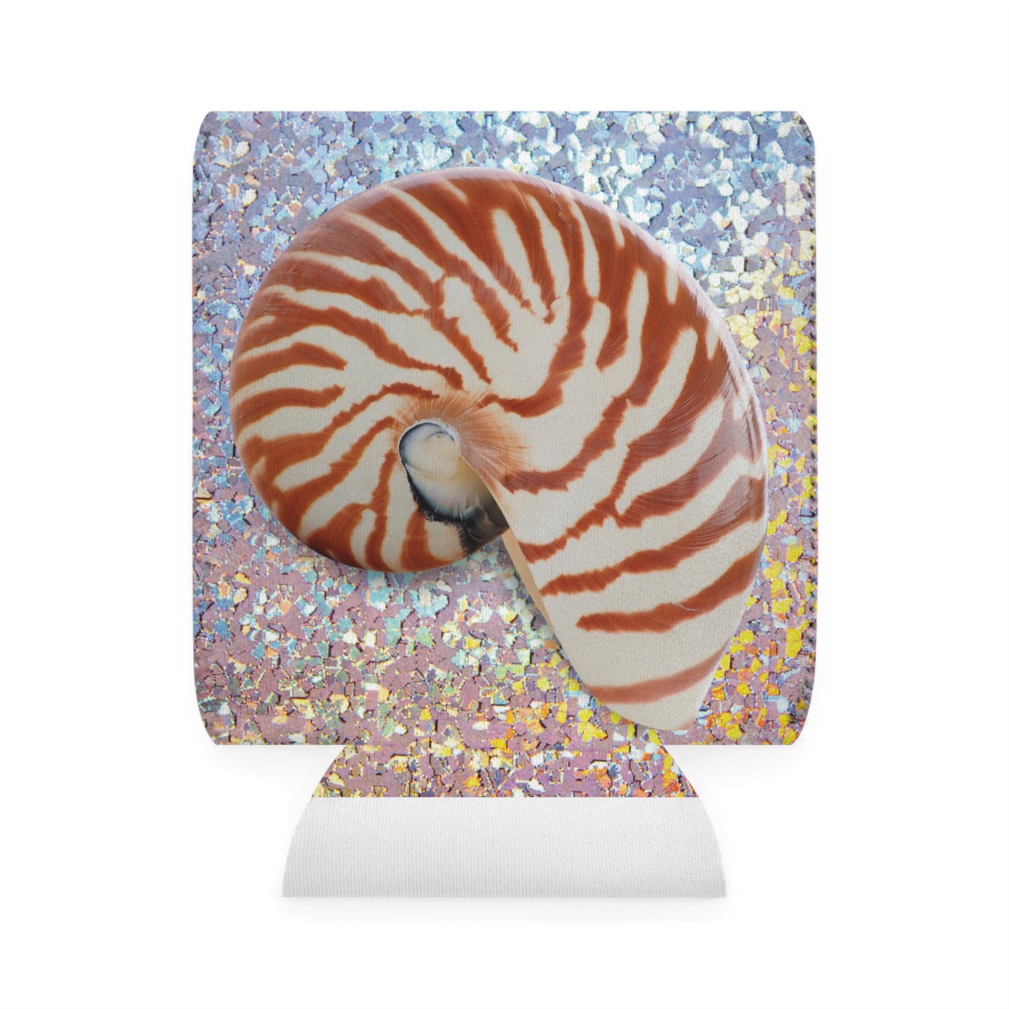 Disco Tiger Stripe Nautilus Shell Can Cooler Sleeve - Perfect for Outdoor Picnics