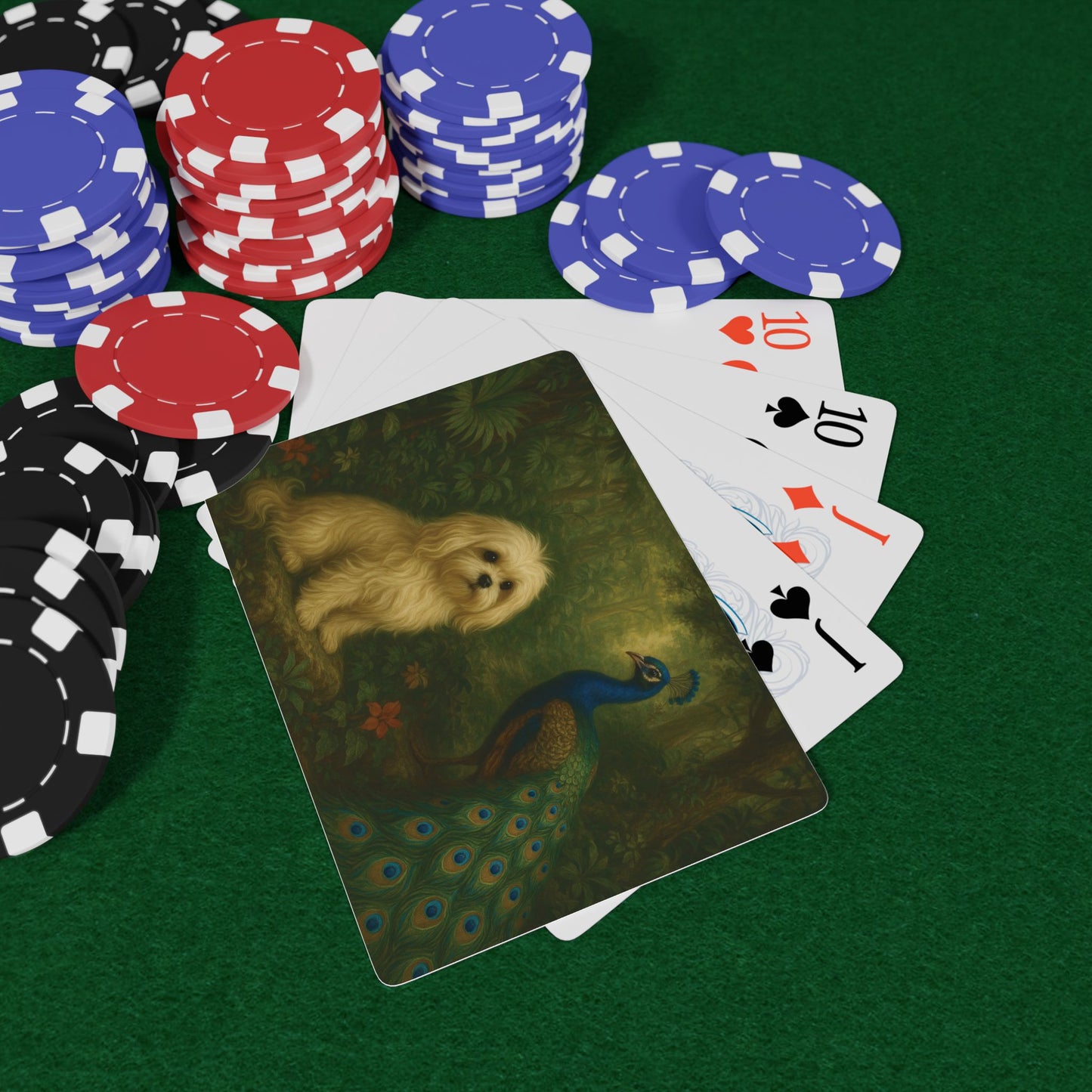 Poker Playing Cards - Puppy Ariel and Peacock