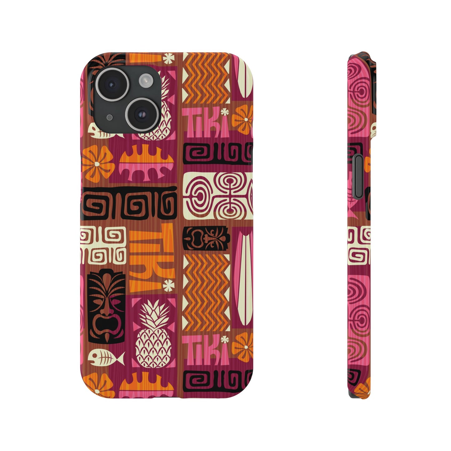 Slim Phone Cases - Tiki Poster Pink/Orange