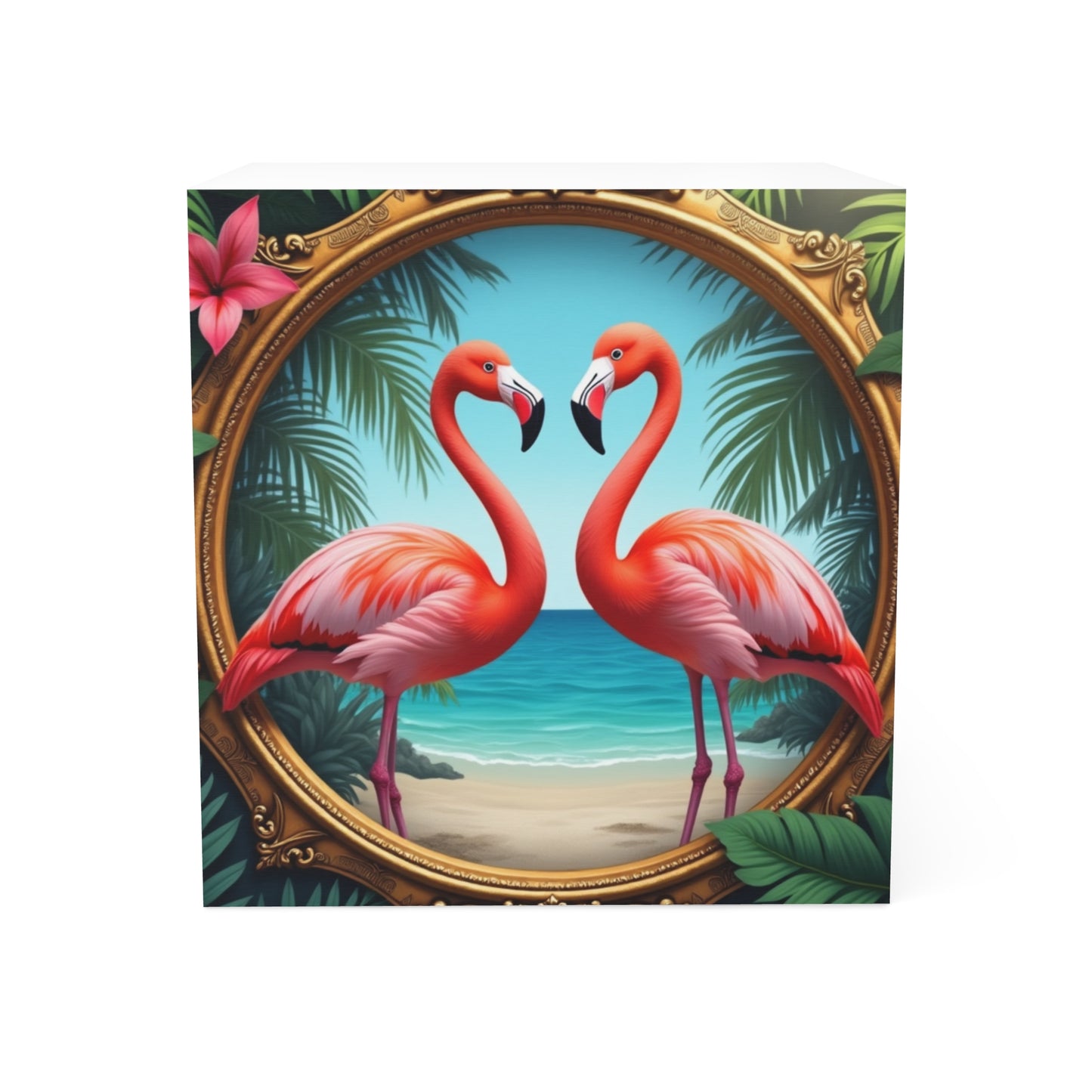 Copy of Note Cube - Framed Flamingos