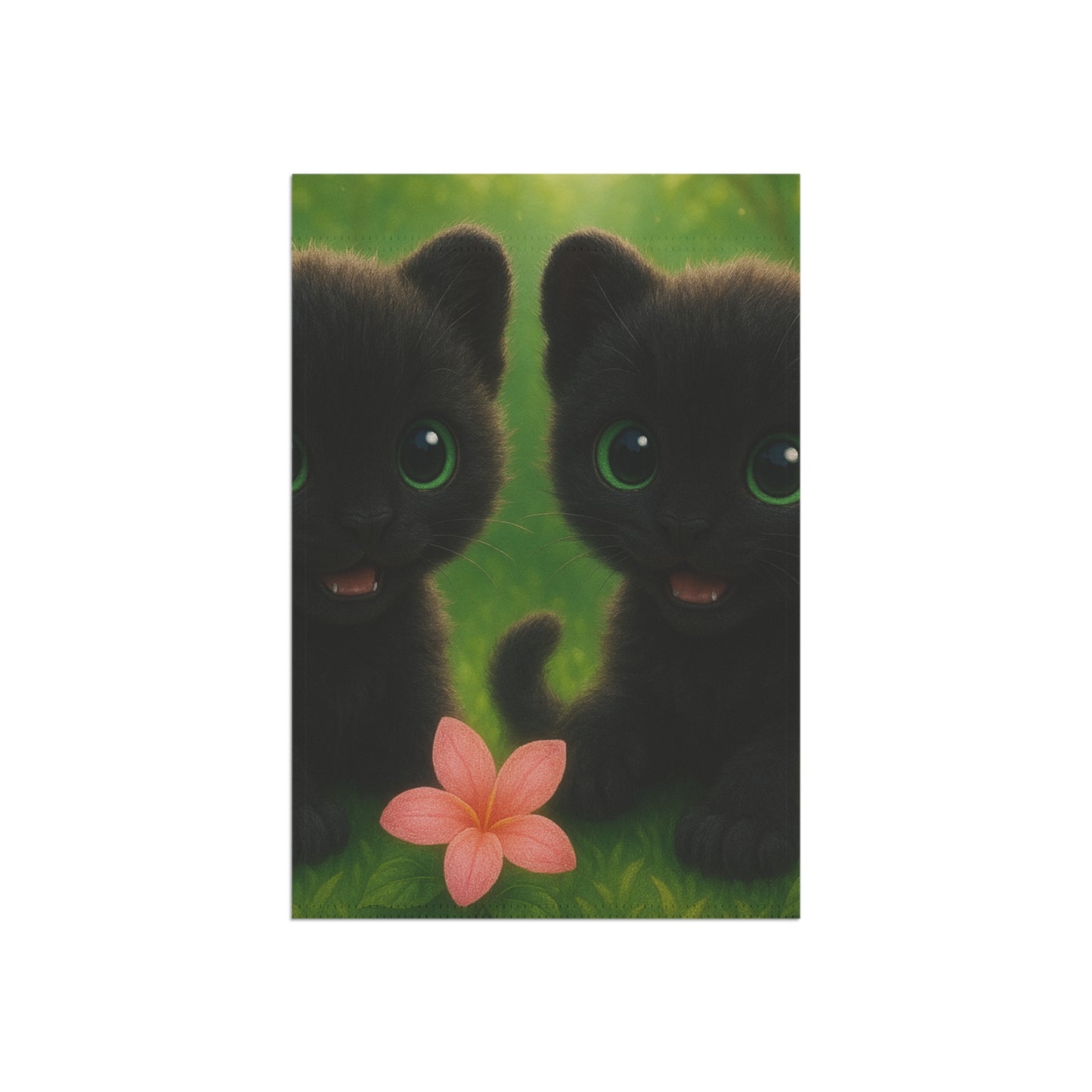 Tropical Garden Flag - Perfect for Outdoor Decor / Baby Black Panthers