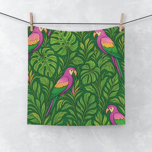 Face Towel - Parrot Family/Pink