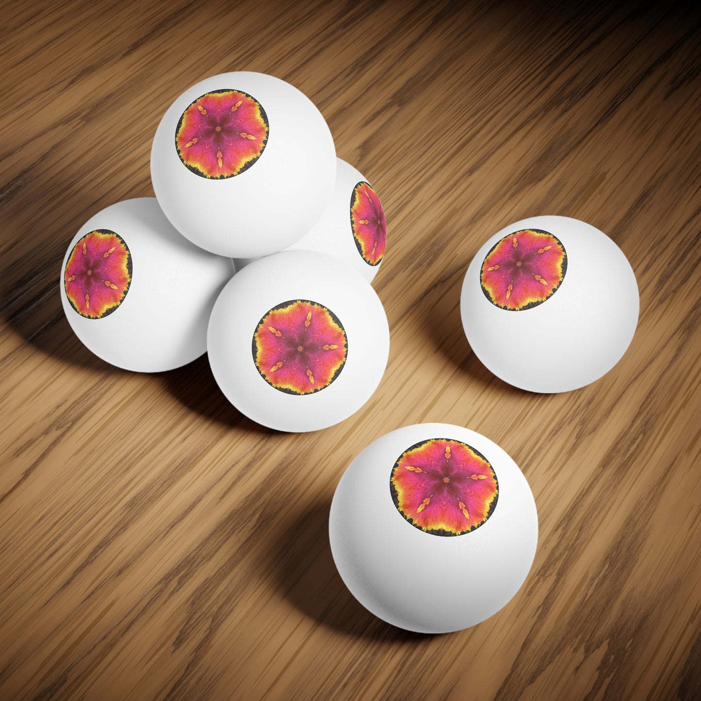 Tropical Paradise Ping Pong Balls - 6 Pack with Kaleido Hibiscus