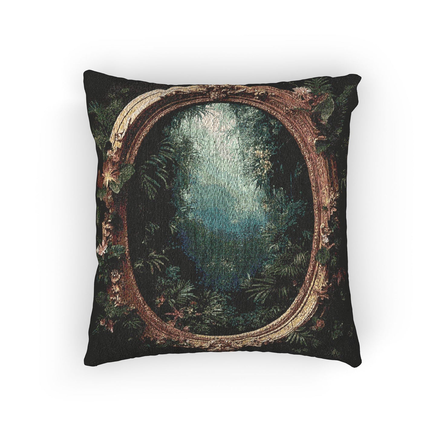Woven Pillow, 17"W x 18"L - Rainforest Portal to Paradise