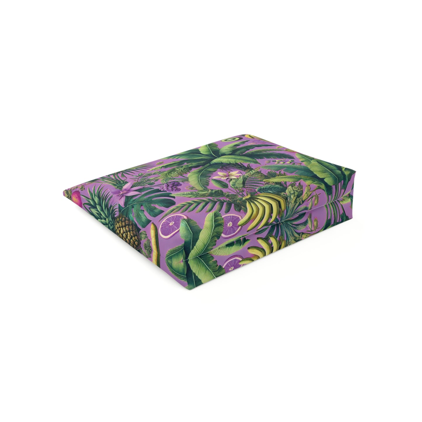 Tropical Cotton Cosmetic Bag - Makeup Pouch, 5 Sizes / More Tropical Fruit, Deep Lilac