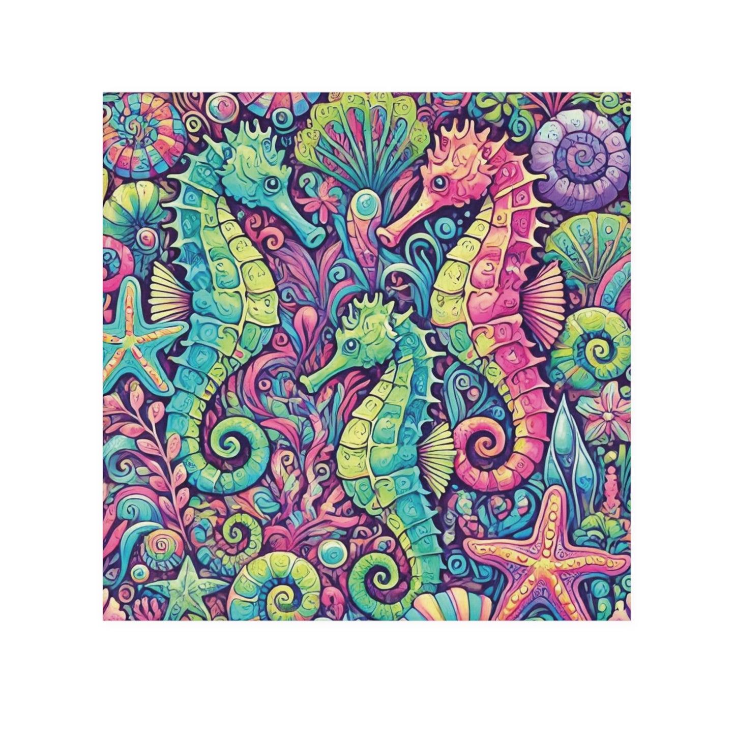 Face Towel - Seahorse Trio