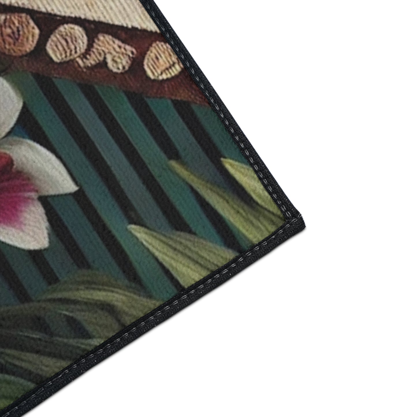 Heavy Duty Floor Mat, 5 Sizes – Tropical Area Rug for Home Décor / Tiki Orchids