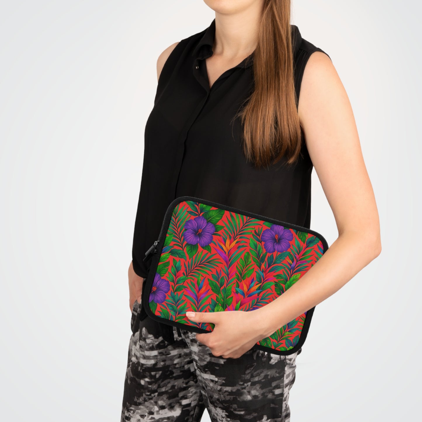 Tropical Laptop Sleeve, 5 Sizes - Perfect for Beach Lovers & Students / Midnight Flowers