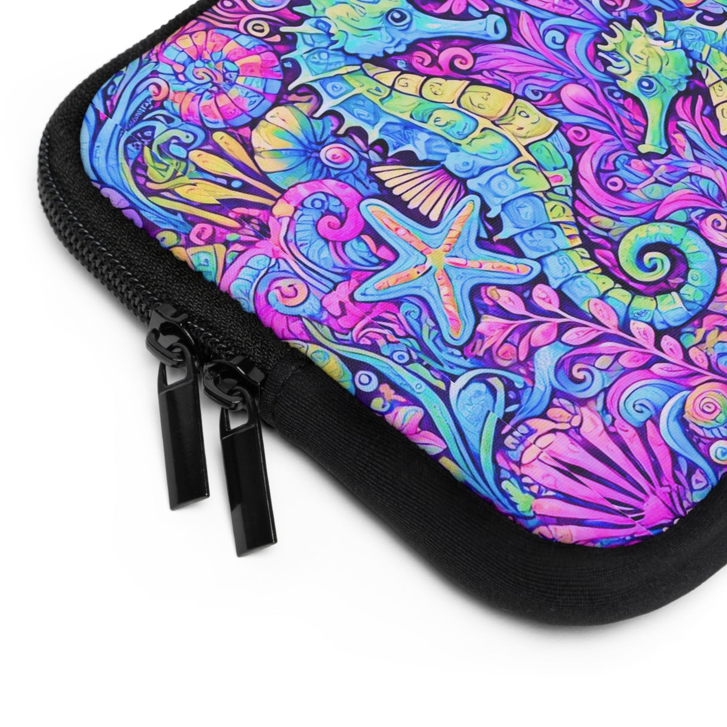 Tropical Laptop Sleeve, 5 Sizes - Perfect for Beach Lovers & Students / Seahorses, Fantasy POP