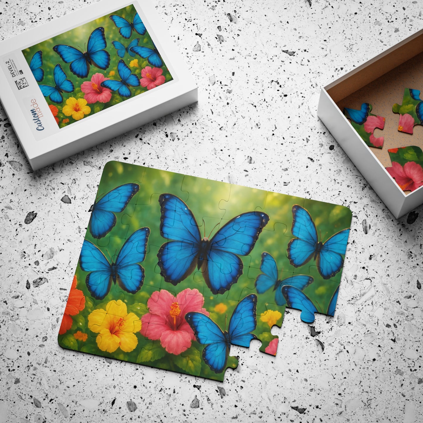 Tropical Kids' Puzzle - 30-Piece Puzzle for Fun and Learning / Morpho Butterflies Flight