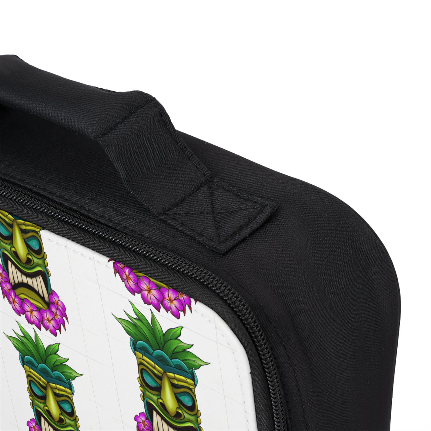 Purple Lei Tiki Boss Lunch Bag - Eco-Friendly Insulated Tote, Adult and Child Lunchbox / Perfect for Picnics, Beach Outings