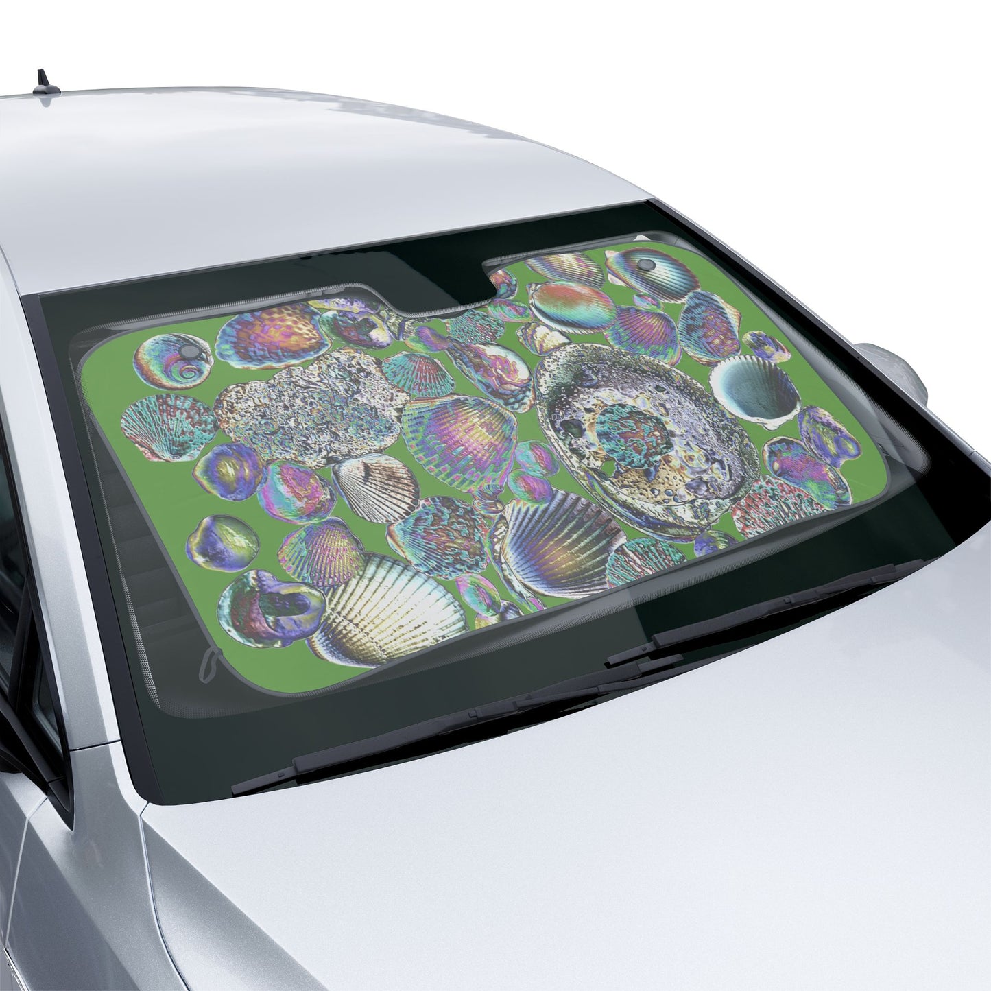 Coastal Car Sun Shades / Heatwave Seashell Collection, Green