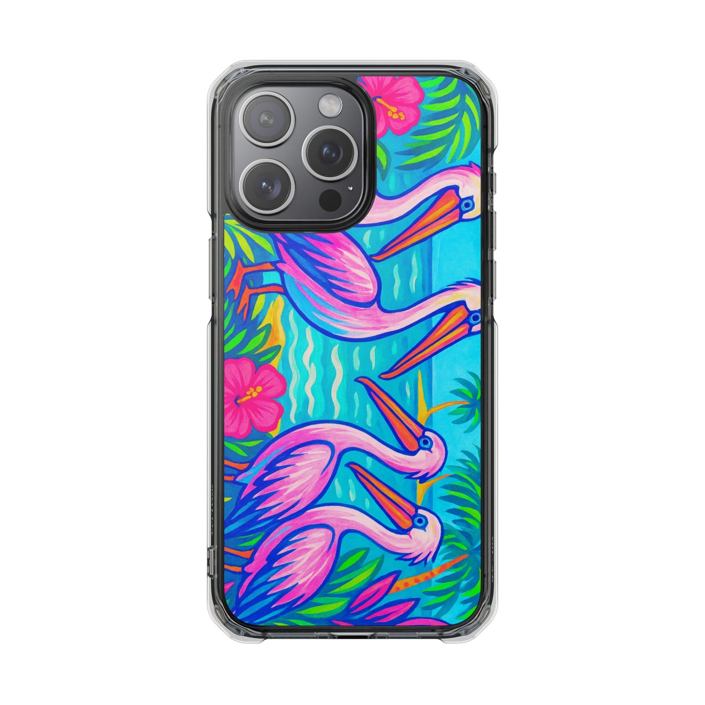 Beach Pelican Party Magnetic Clear Phone Case, Many Models