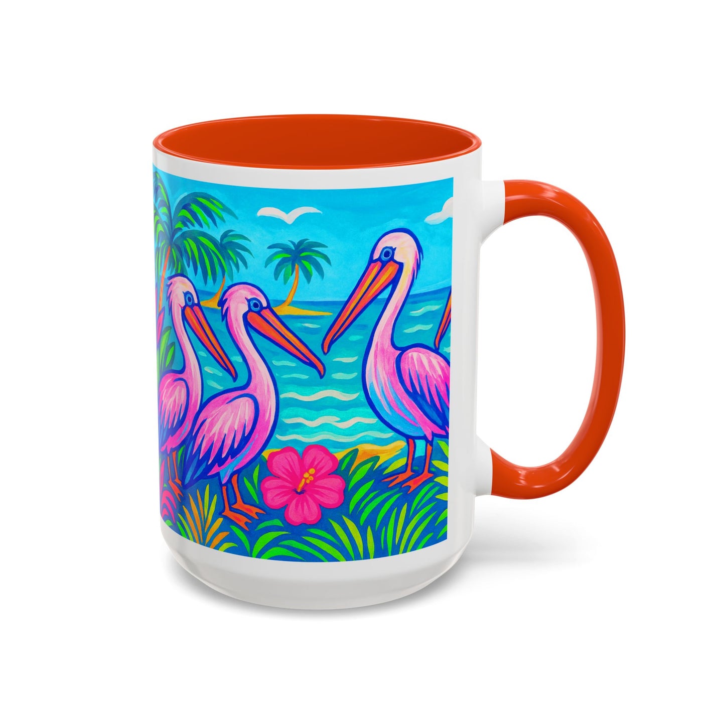 Accent Color Coffee Mug, Many Colors - 11oz & 15oz / Pelican Party