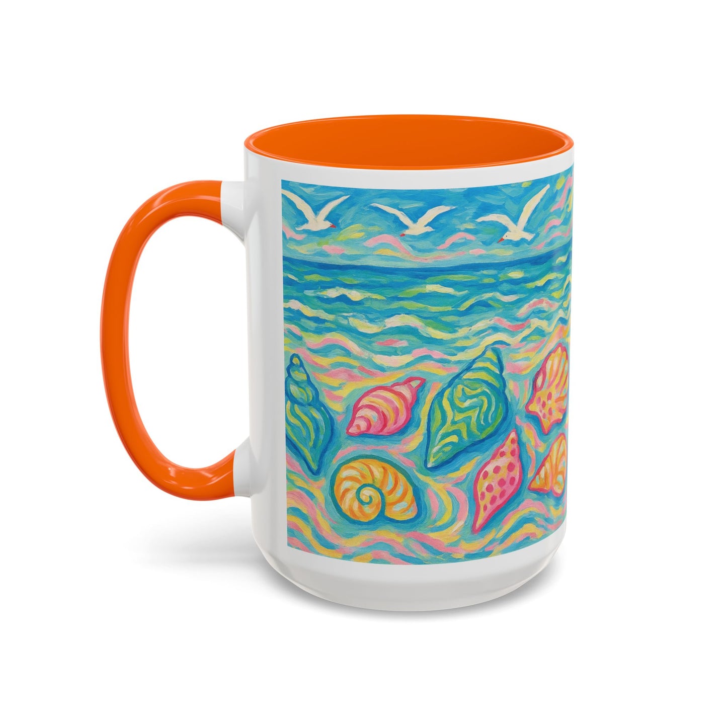 Accent Coffee Mug (11, 15oz), 8 Colors - Glow Seashells