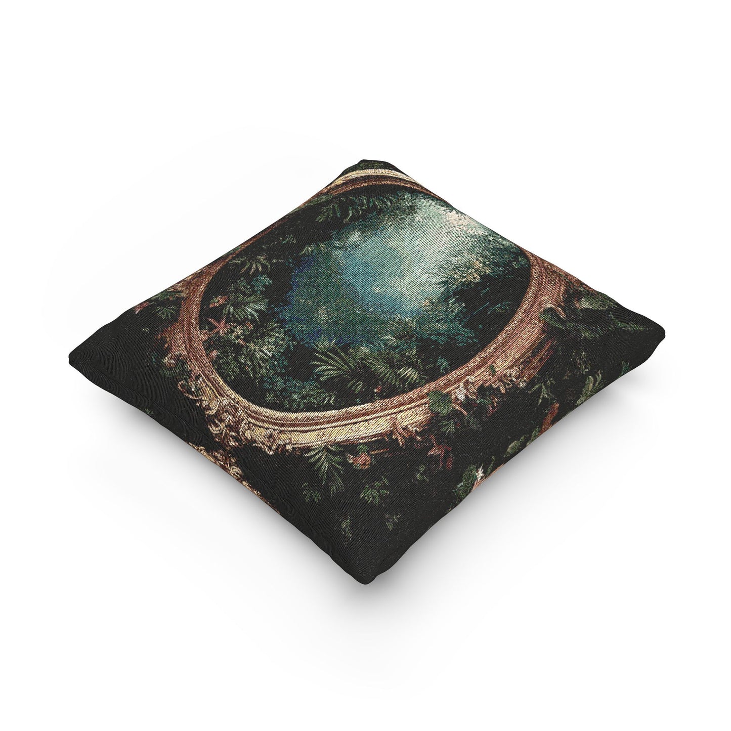 Woven Pillow, 17"W x 18"L - Rainforest Portal to Paradise