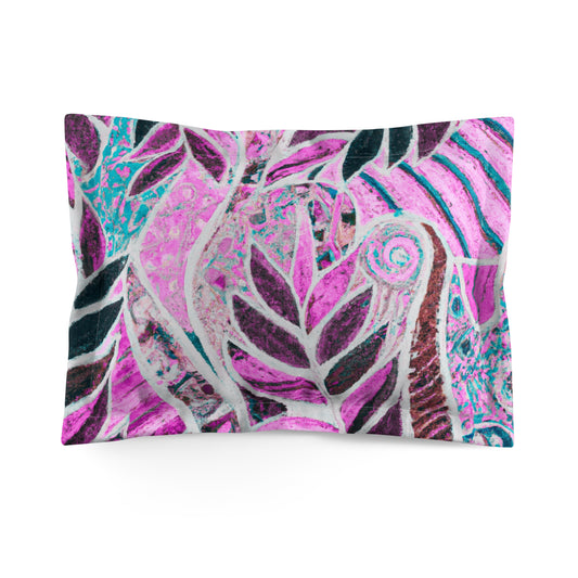 Microfiber Pillow Sham, 2 Sizes | Tropical Vibes for Relaxation / Amazon Whimsy, Pink