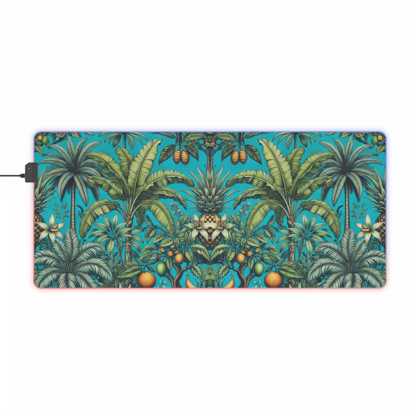 LED Gaming Mouse Pad With Vibrant RGB Lighting, 4 Sizes / Tropical Fruit, Turquoise