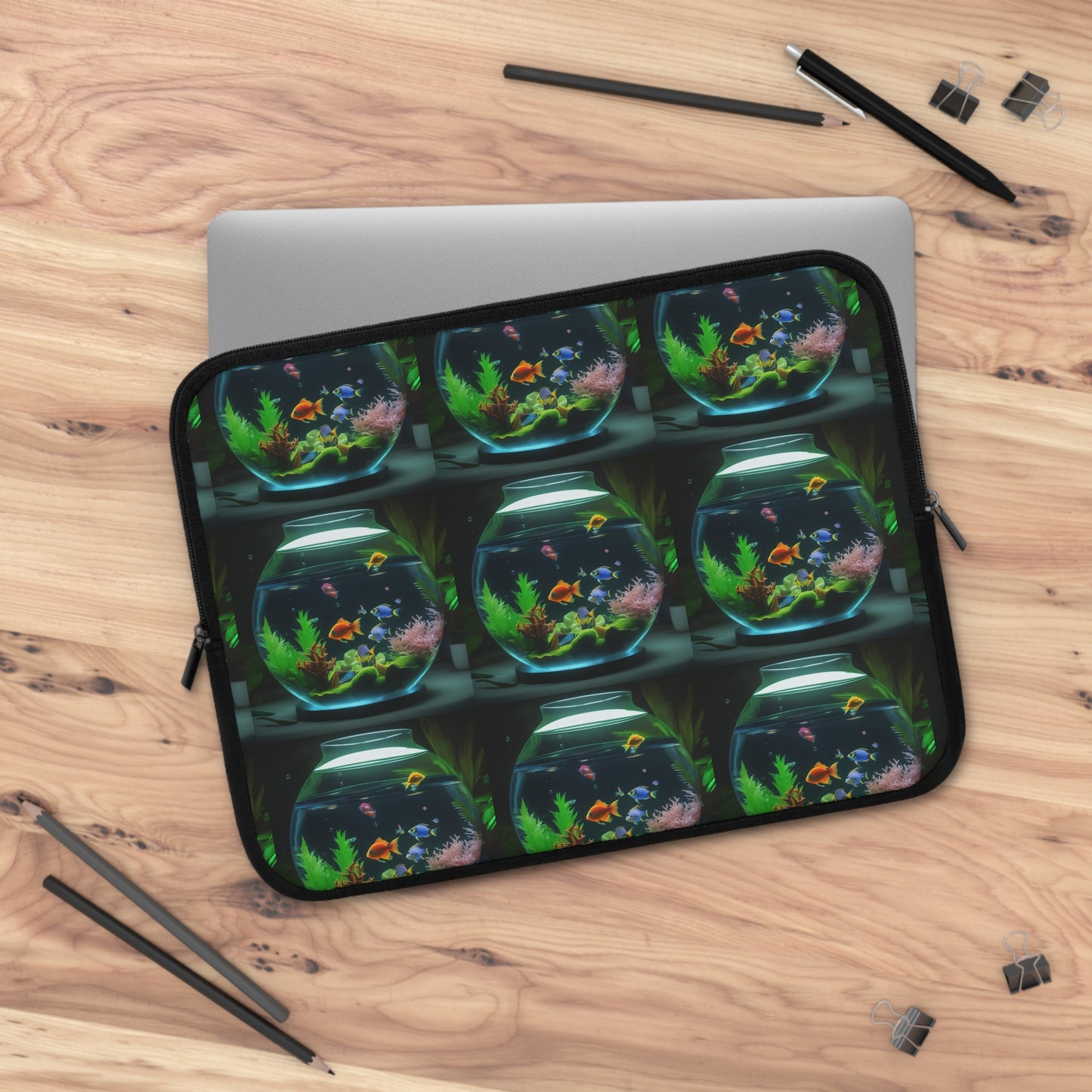 Tropical Laptop Sleeve, 5 Sizes - Perfect for Fish Lovers & Students / Tropical Fish Bowl #2