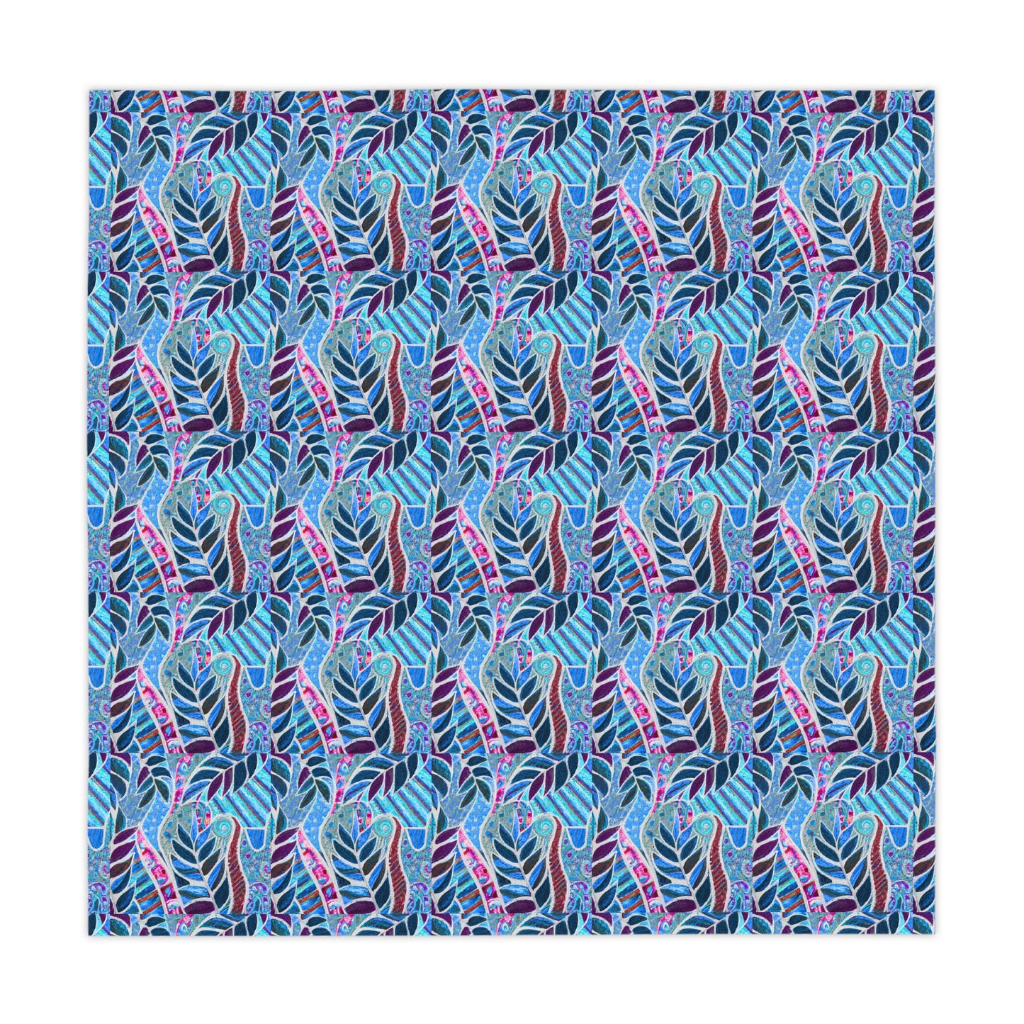 Amazon Whimsy/Blue Square Tablecloth, 55" x 55"