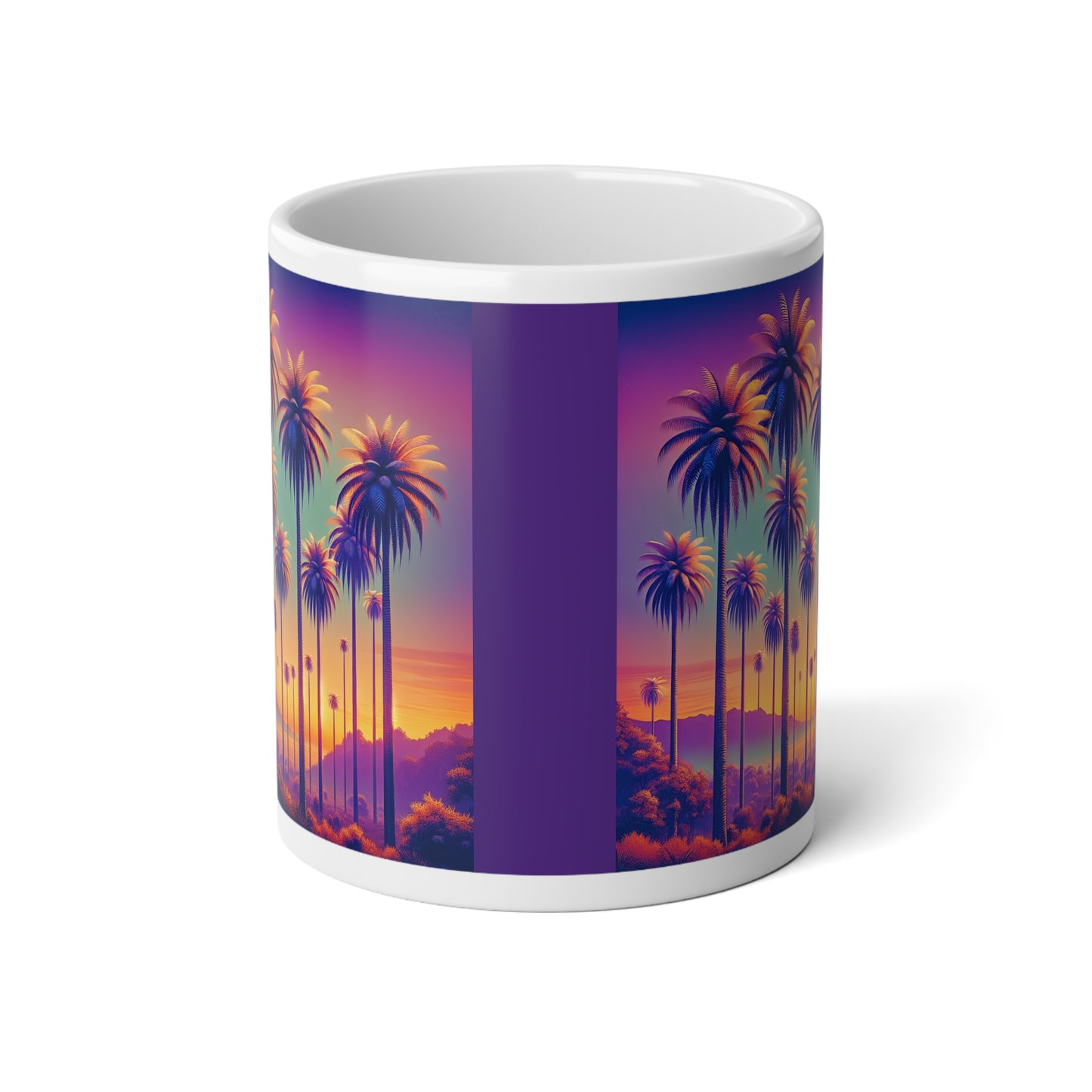 Jumbo Mug, 20oz, Sunset Palms | Tropical Coffee Cup