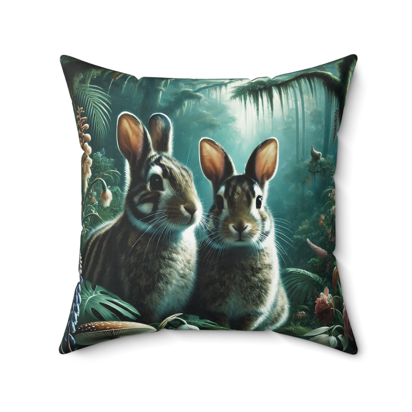 Decorative Pillow - Accent Cushion, 4 Sizes /Tropical Sumatran Rabbits/Tundra