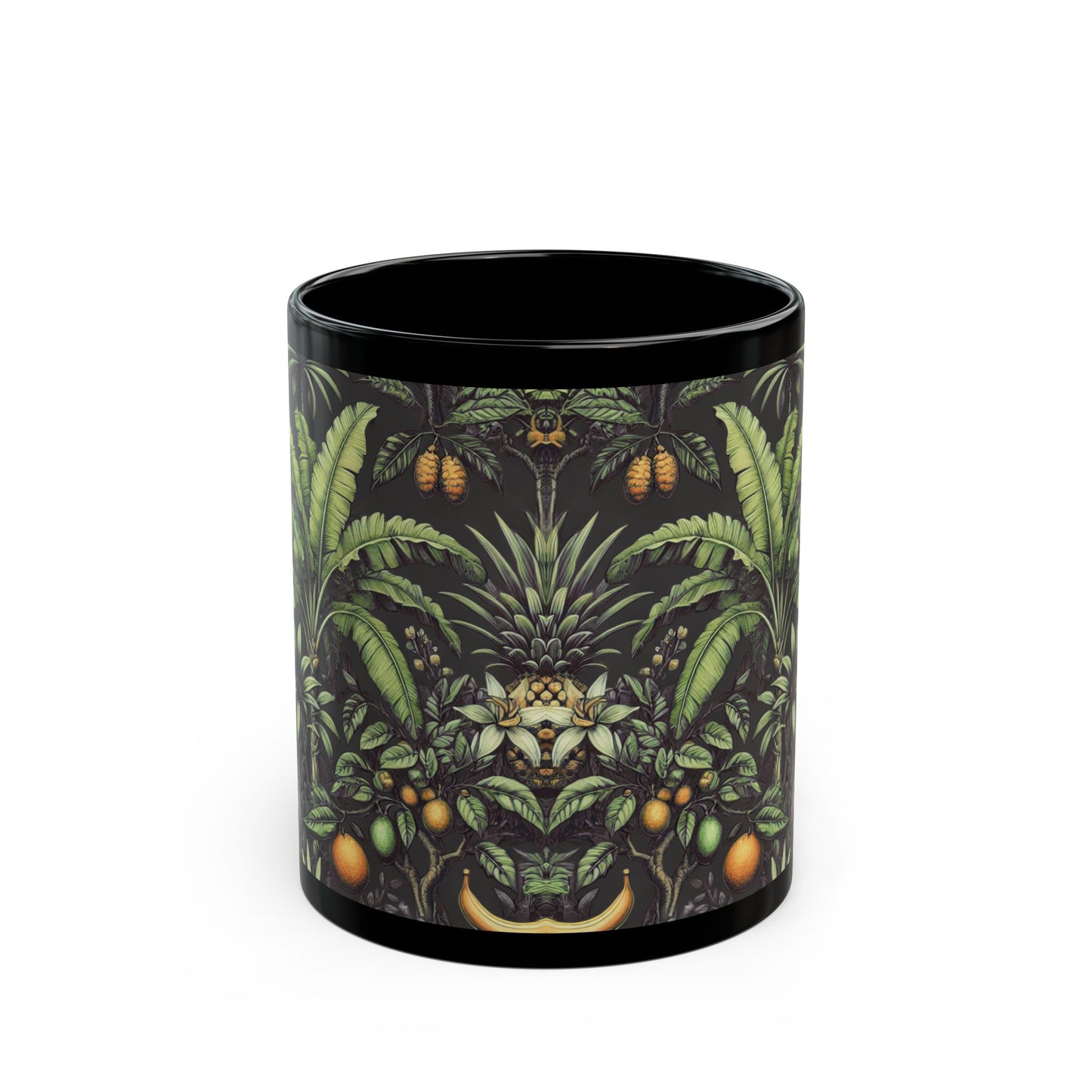 Black Coffee Mug - Tropical Fruit, Black2