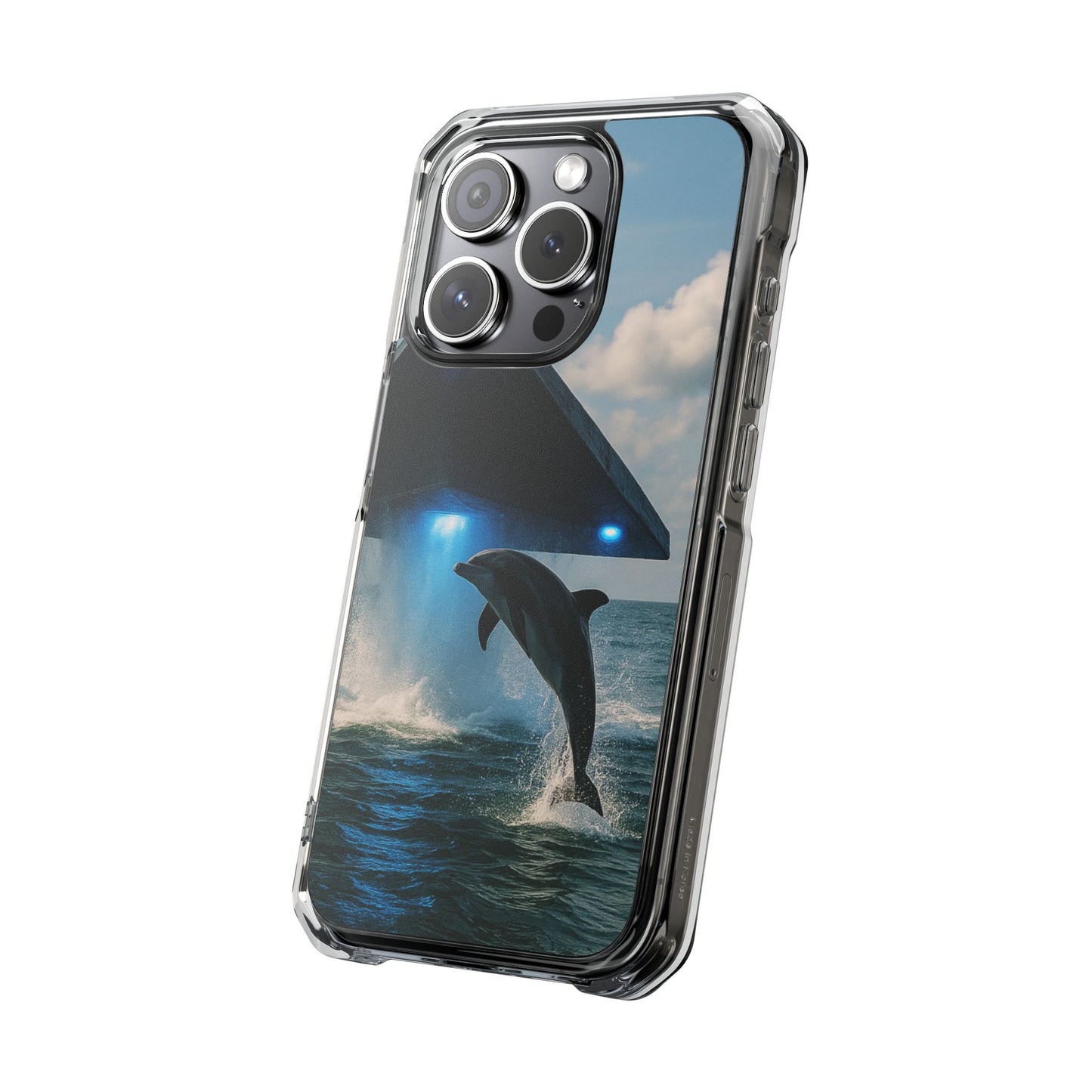 UFO and Dolphin Magnetic Clear Phone Case, Many Models