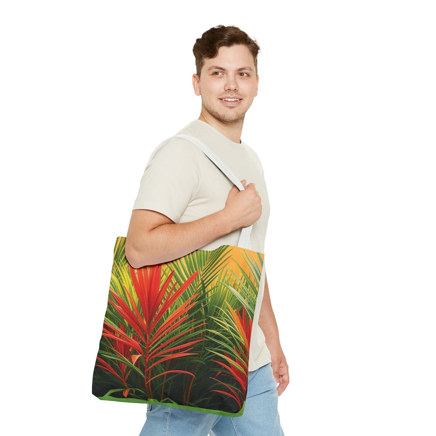 Red Flame Palm Tote Bag - 3 Sizes