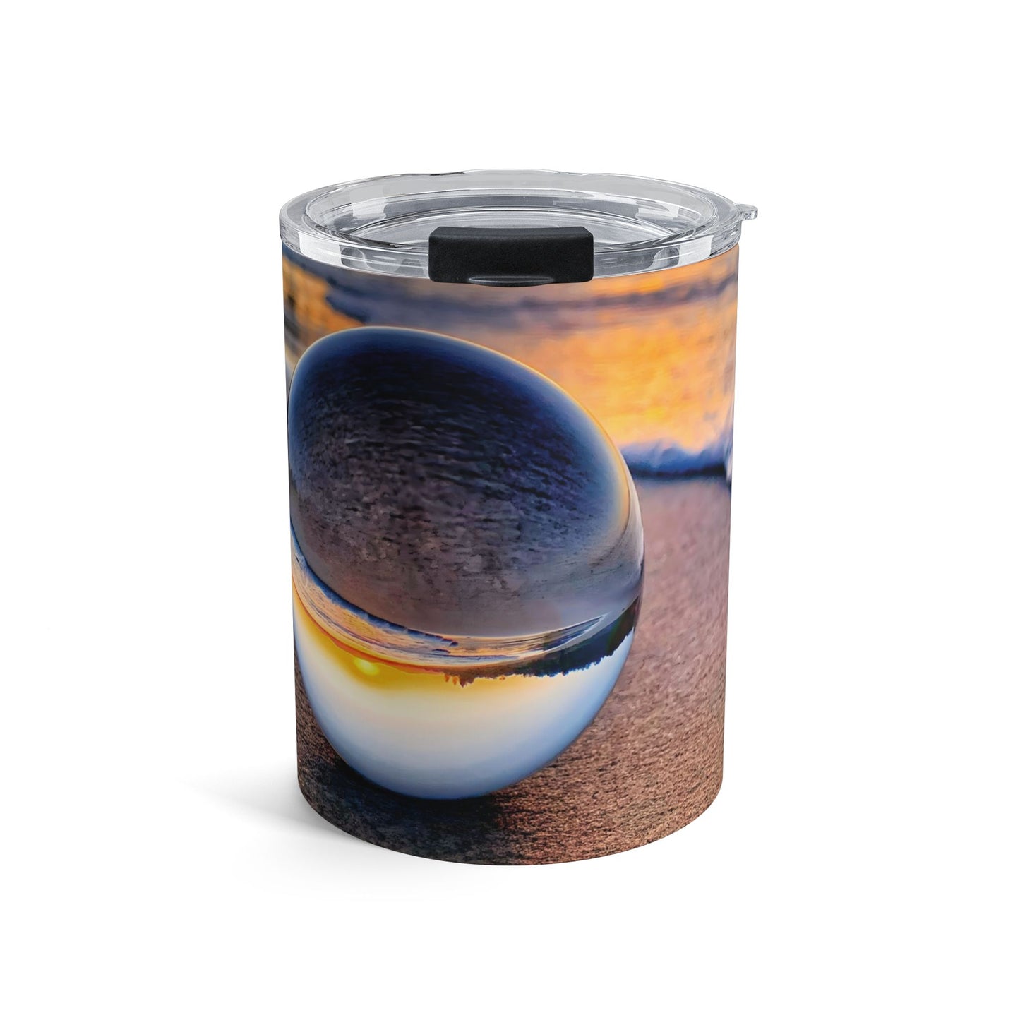 10 oz Beach Insulated Coffee Tumbler with Crystal Dropped by UFO