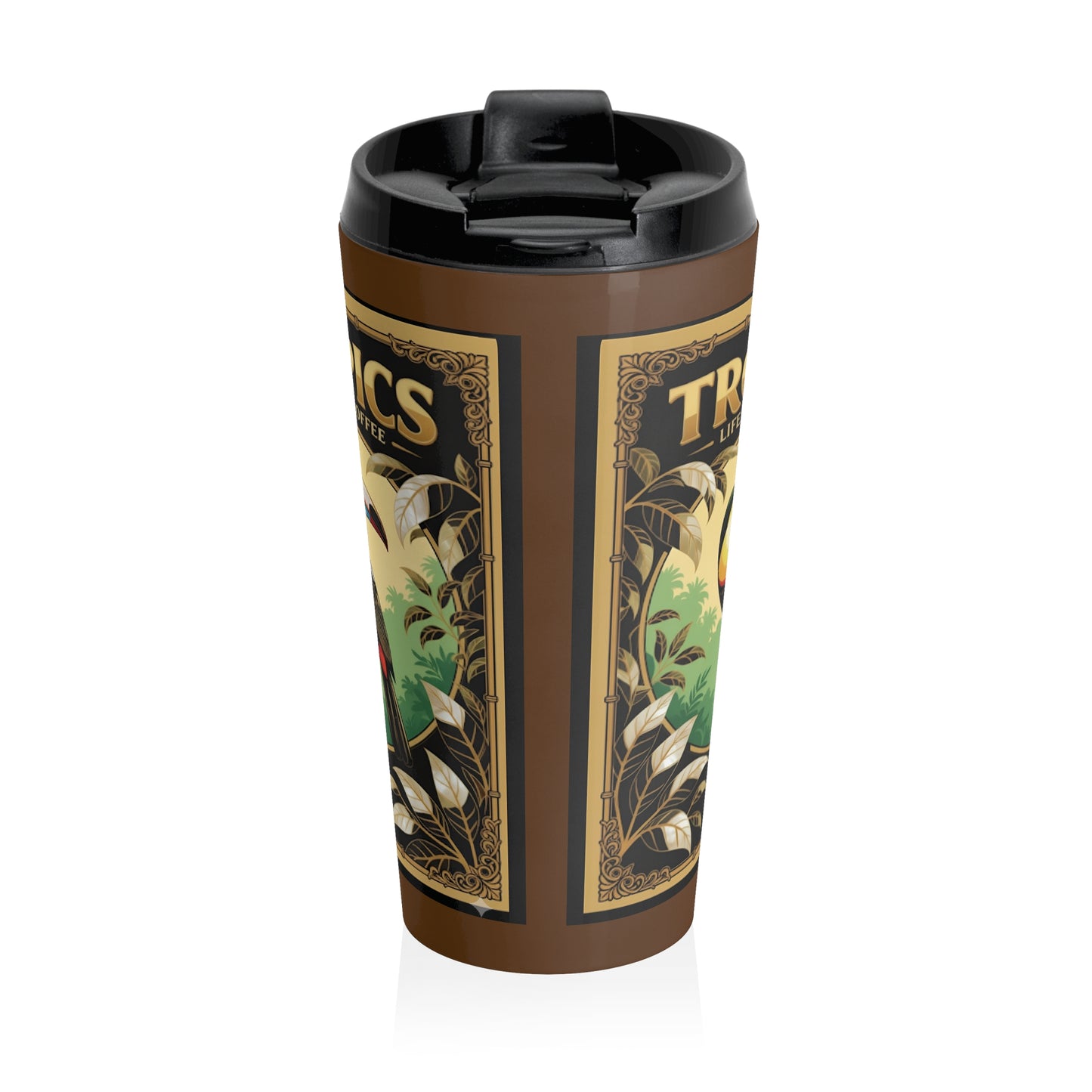 15 oz. Stainless Steel Travel Mug / Pearl Parrot Poster