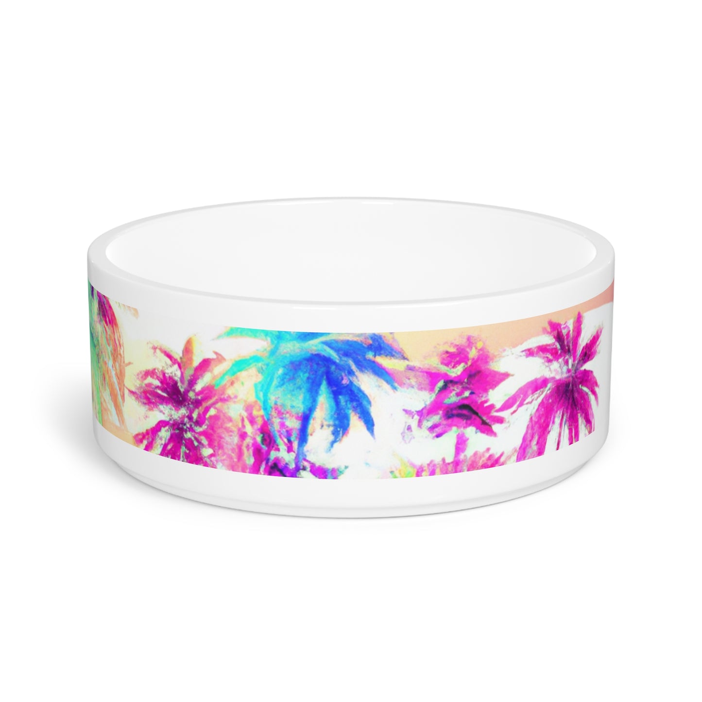 Pet Bowl, Watercolor Beach