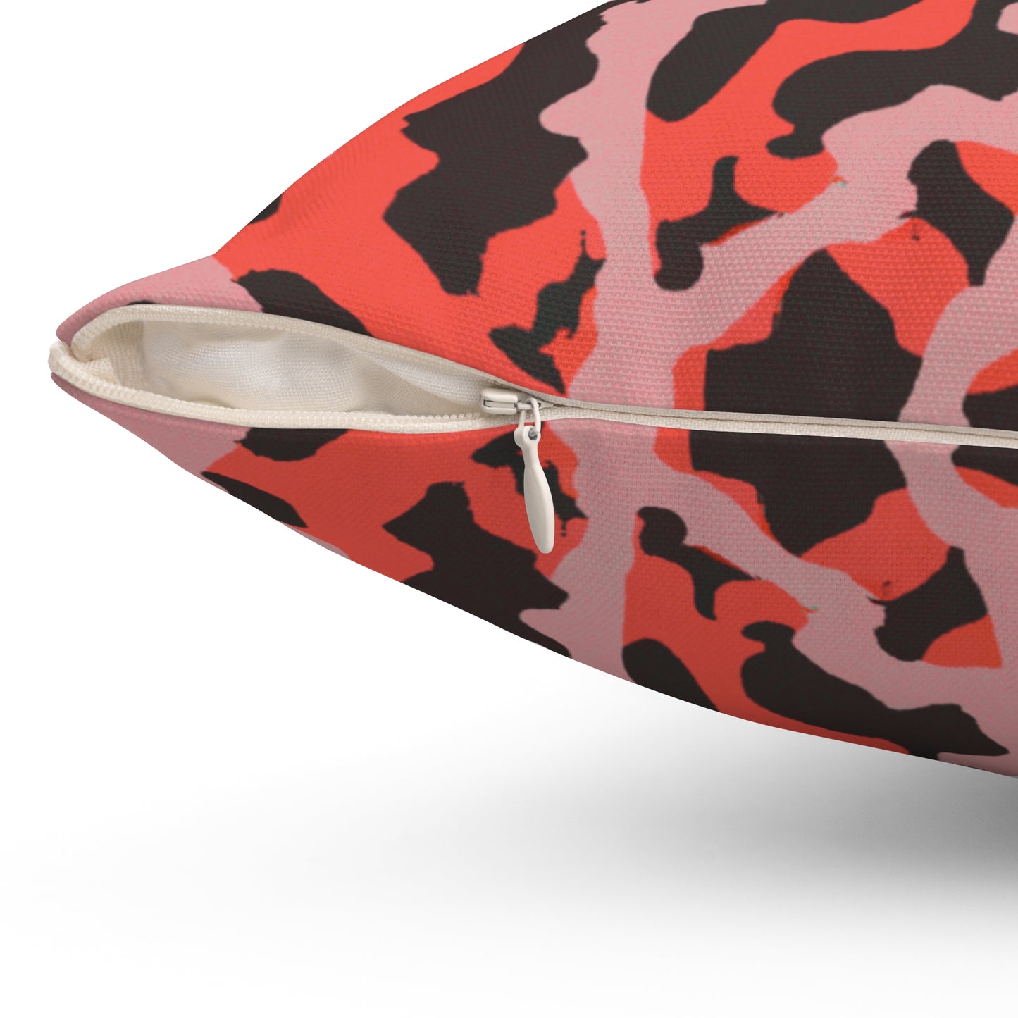 Decorative Pillow - Accent Cushion, 4 Sizes / Coral Threads, Red