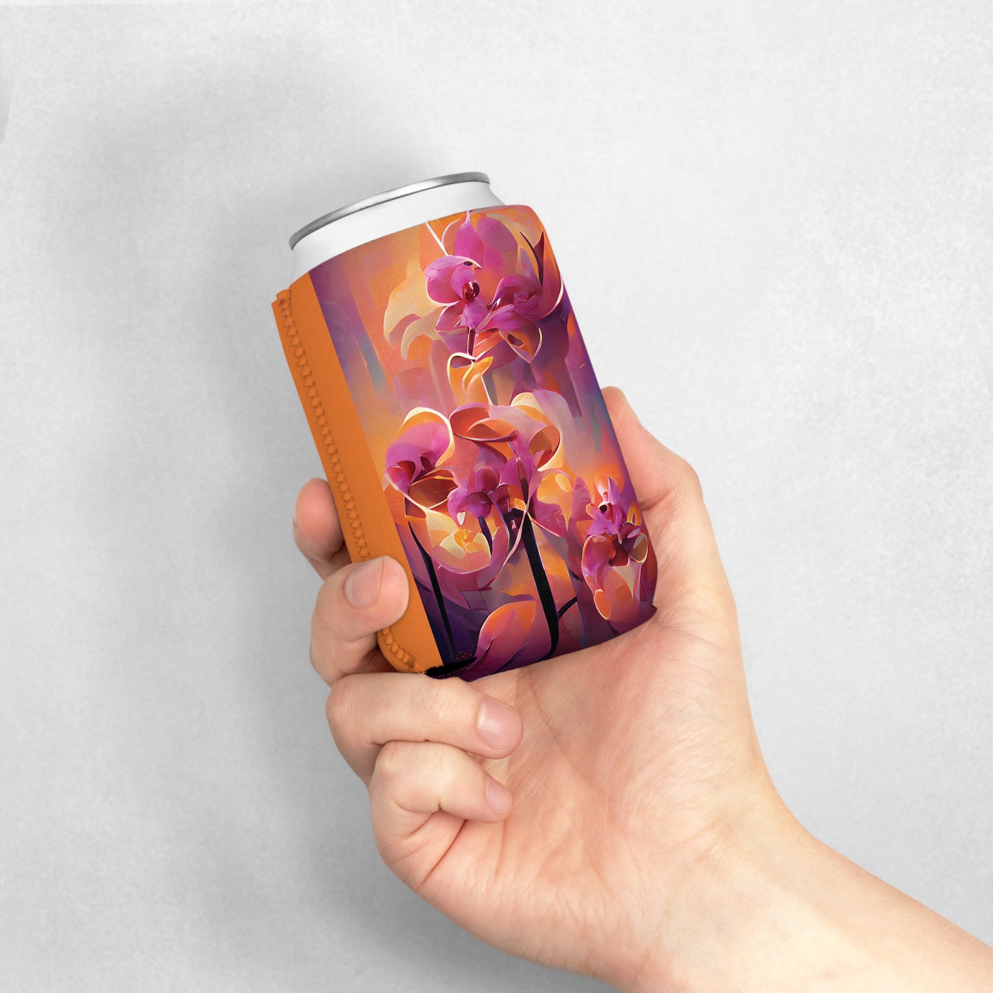 Mystic Orchids Can Cooler Sleeve - Perfect for Outdoor Picnics