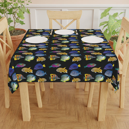 School of Fish/Black Tablecloth, 55" x 55"