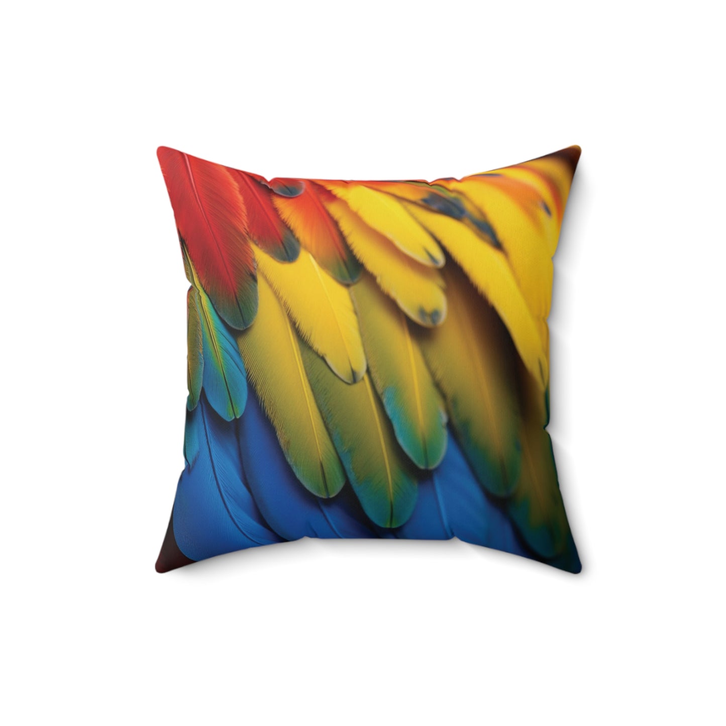 Decorative Pillow - Accent Cushion, 4 Sizes / Rainforest Macaw Feathers