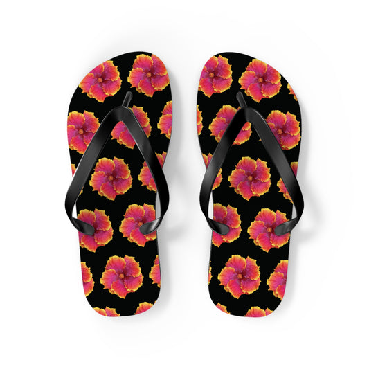 Flip Flops - Sunset Hibiscus/Black