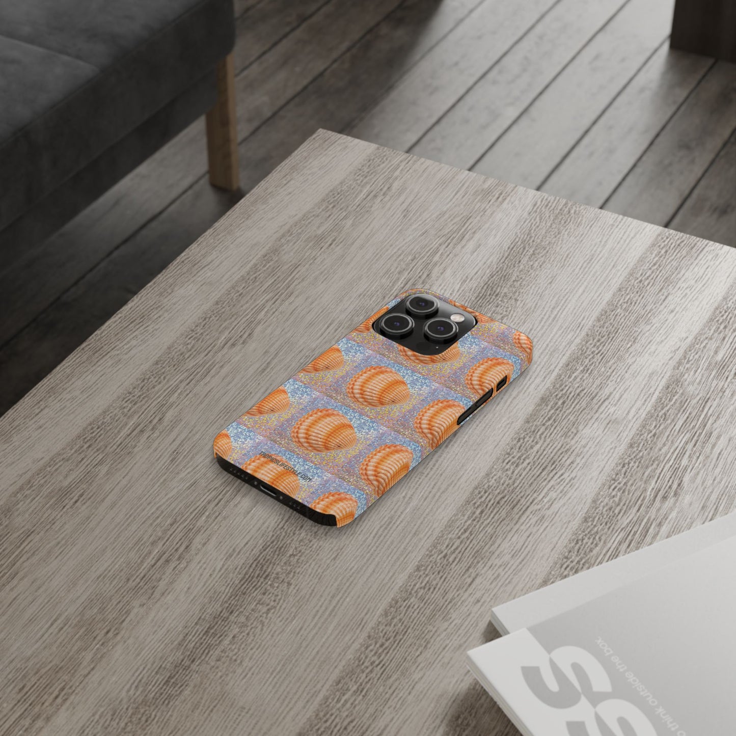 Slim Phone Cases - Disco Orange Scallop