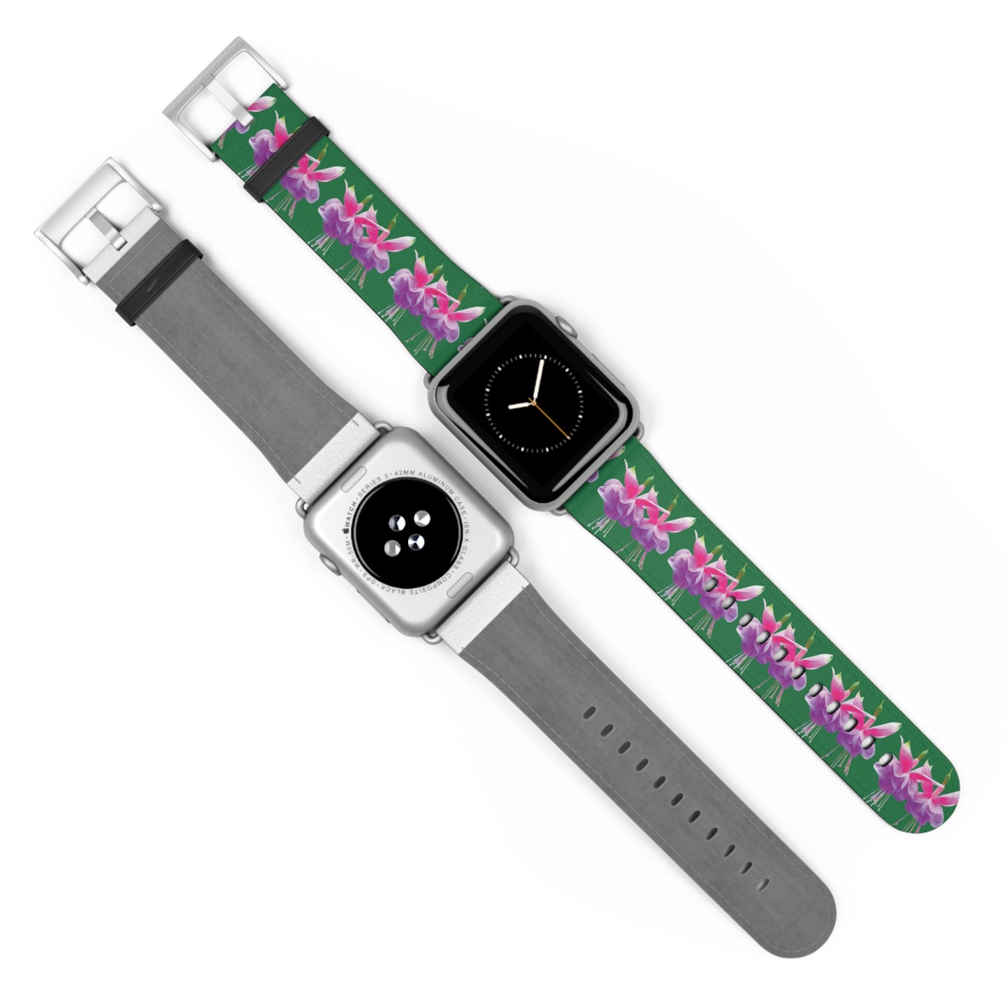 Apple Watch Band - Two Fuchsias, dark green